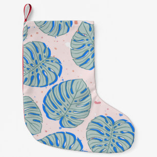 Tropiska Monstera: Terrazzo-Vintagen Mönster Liten Julstrumpa
