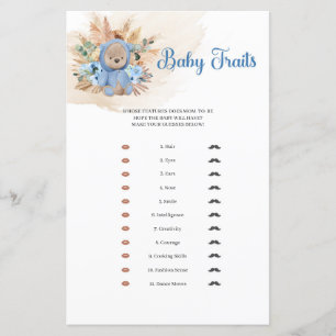Tropiska nalle pampas handflatan Baby Traits