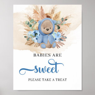 Tropiska nallen pampas spädbarn är sött tecken poster