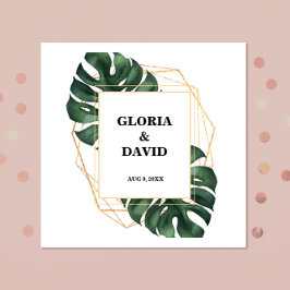 Tropiska Napkins Handflatan Löv Bröllop Pappersservett