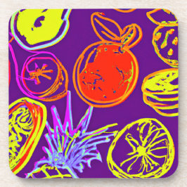 Tropiska Neon Fruits Mönster Underlägg