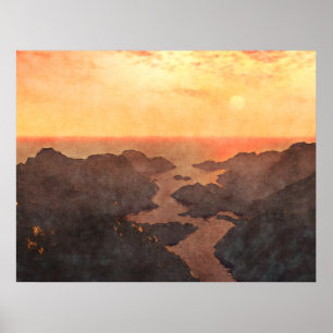 Tropiska öarna Sunset Poster