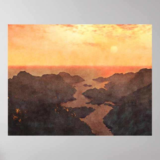 Tropiska öarna Sunset Poster (Framsidan)