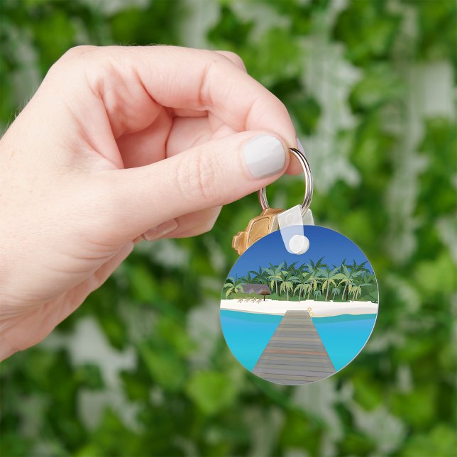 Tropiska öarnas vacation Scenia Ligcape Keychain Nyckelring (Skapare uppladdad)