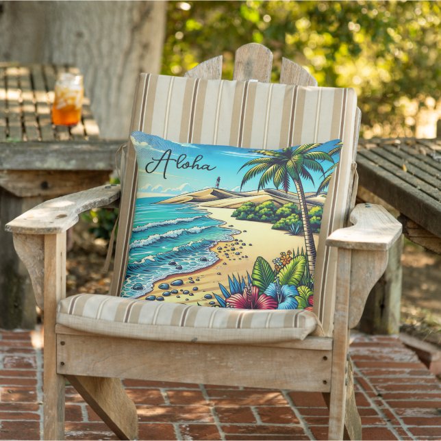 Tropiska Ocean Aloha Vacation Kudde (Stol)