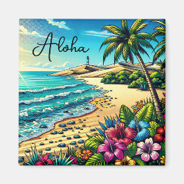 Tropiska Ocean Aloha Vacation Magnet