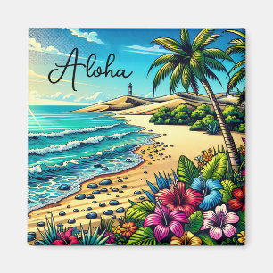 Tropiska Ocean Aloha Vacation Magnet