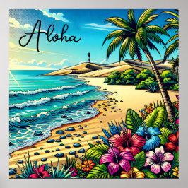 Tropiska Ocean Aloha Vacation Poster