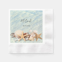 Tropiska oceanen Beach Seashell Bröllop Napkins Pappersservett