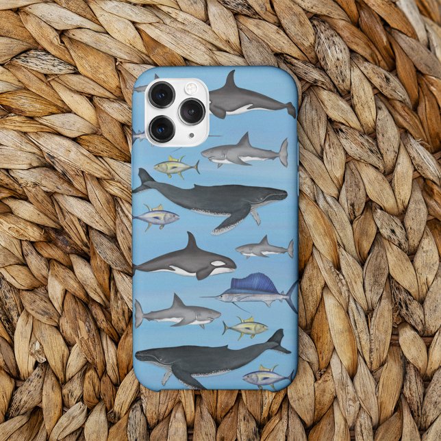 Tropiska oceanen Fiskar Whimsical Vatten (Ocean marine life pattern phone case.)
