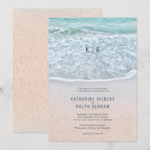 Tropiska oceanen och Sandy Beach Monogram Bröllop