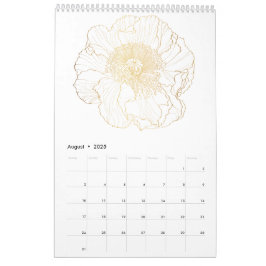Tropiska och trädgårdsodlade blommigtens guldlinor kalender