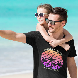 Tropiska öfamiljens Beach Resa Anpassningsbar Hand T Shirt