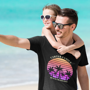Tropiska öfamiljens Beach Resa Anpassningsbar Hand T Shirt