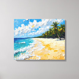 Tropiska ön Beach Wrapped Canvas | Kustnos