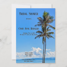 Tropiska ön, Handflatan Träd, Blå hav, Möhippa