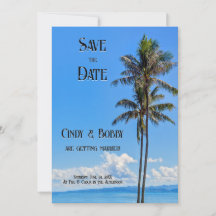 Tropiska ön, Handflatan Träd, Blå havet, Bröllop S