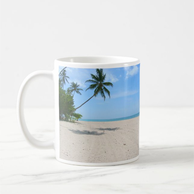Tropiska ön Handflatan Träd Kaffemugg (Vänster)