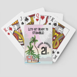 Tropiska ön Handflatan Träd Sunset Casinokort