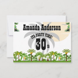 Tropiska ön Handflatan Träd Sunset Tack Kort