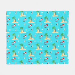 Tropiska ön Jul Hundar Fleece Blanket