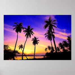 Tropiska ön Sunset over Sri Lanka Poster