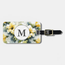 Tropiska ön Watercolor Hibiscus Bagagebricka