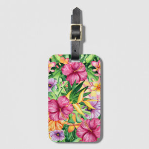 Tropiska öns destination Hawaiiska blommor chic Bagagebricka