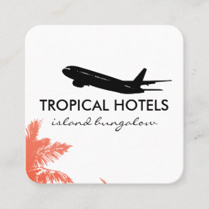 Tropiska öns flygplan Icon Travel Agent Fyrkantigt Visitkort