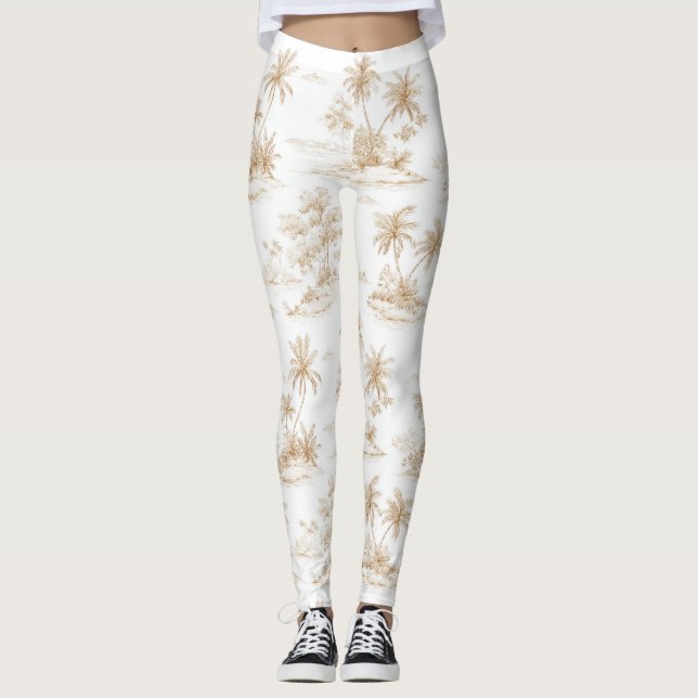 Tropiska öns palmer leggings (Framsida)