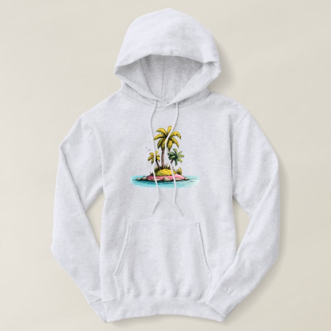Tropiska Öns Vibrationer Palmträd Grafisk T-Shirt (Design framsida)