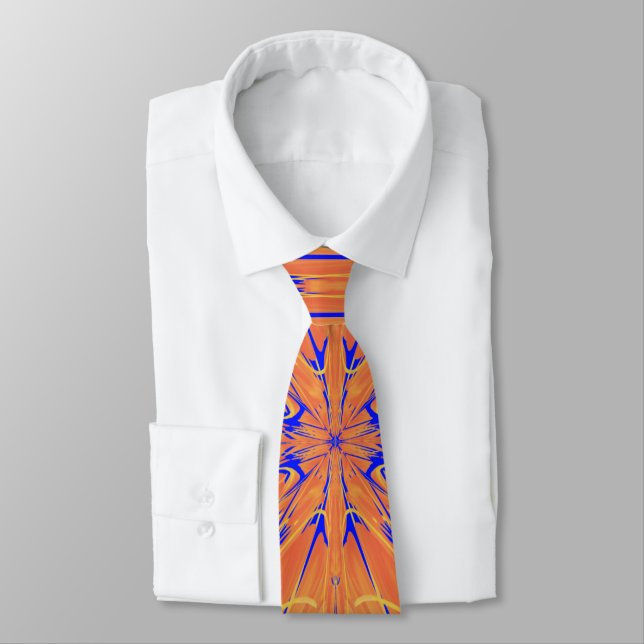 Tropiska Orangar av royal Blue och Citrus Art Desi Slips (Bunden)