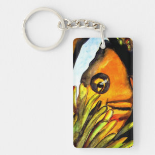 Tropiska orange clownfish nyckelring
