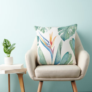 Tropiska Orangen Flower Botanicals and Greenery Kudde