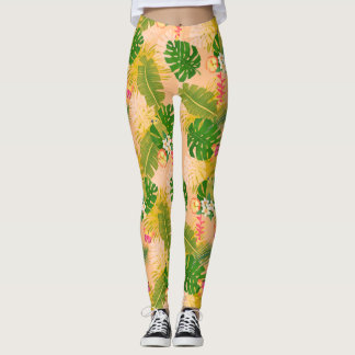 Tropiska Orangen för blomning, sommartid Leggings