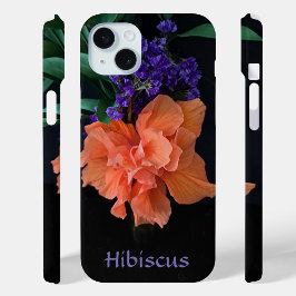 Tropiska Orangen Hibiscus Flower Anpassade Black