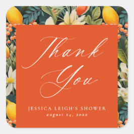 Tropiska Orangen Paradise Tack Fyrkantigt Klistermärke