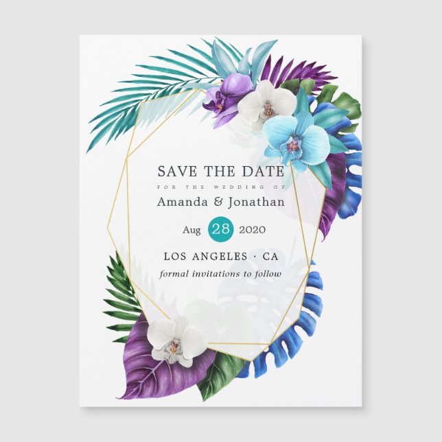 Tropiska orchids Beach Wedding Spara datumet (Framsida)