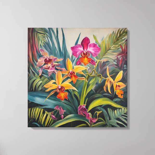 Tropiska Orchids - utskrift av Canvas Art (Framsida)