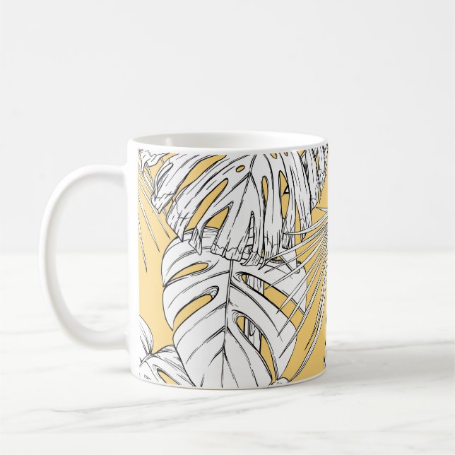 Tropiska orkidéer: Engrating Vintage Mönster Kaffemugg (Vänster)