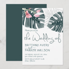 Tropiska orkidéerna Blommigt Bröllop Inbjudningar