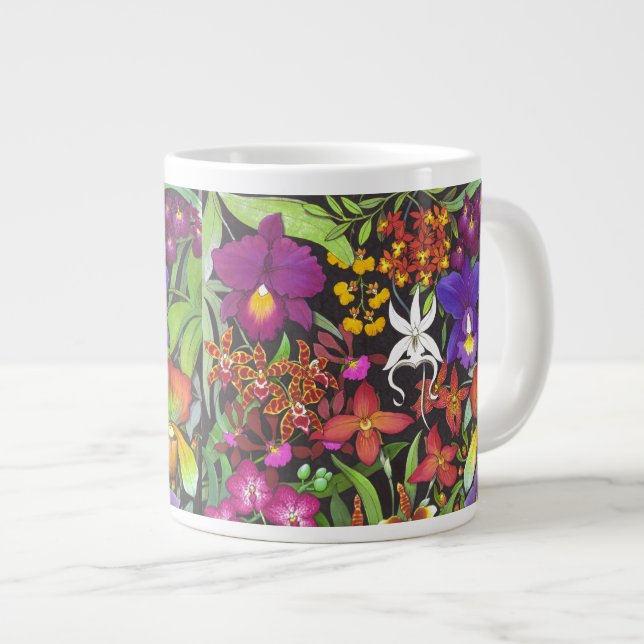 Tropiska orkidéträdgårdsblommor Jumbo Mugg (Framsida höger)