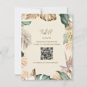 Tropiska OSA kort Löv med QR-kod
