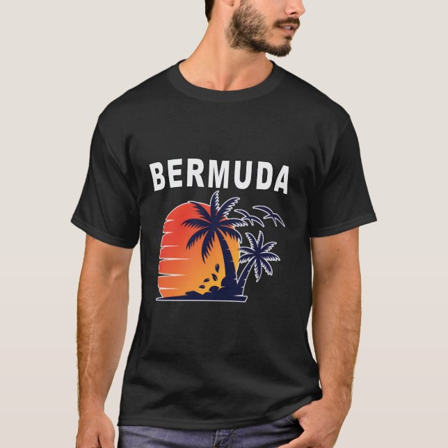 Tropiska östranden i Bermuda T Shirt (Framsida)