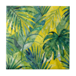 Tropiska palm Monstera djungelblad Kakelplatta