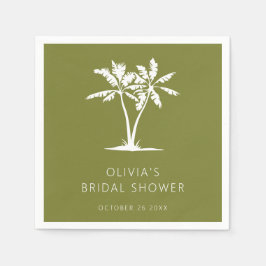 Tropiska palm- och strandbröllopsduschservetter pappersservett