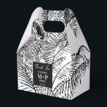 Tropiska palmblad Abstrakt strandbröllop Presentaskar<br><div class="desc">En vacker vintage skiss av palmträd grenar i svart och vitt. En perfekt rustik abstrakt design som passar alla heminredningsstilar eller tillfällen. En idealisk design för alla som älskar natur,  abstrakt konst,  skissdesign,  tropiska strand-teman,  rustika och vintage stilar. Anpassa monogrammet och gör det till ditt eget!</div>