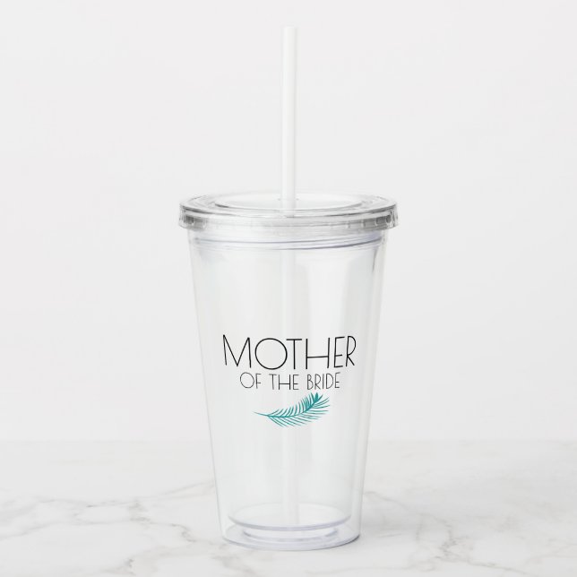 Tropiska palmblad bröllop Bachelorette-fest Take Away Mugg (Framsida)