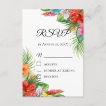 Tropiska Palmblad RSVP-kort | Sommar Destinations