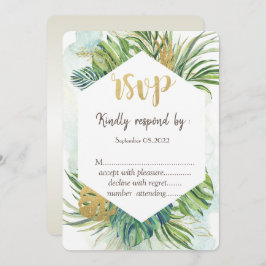 Tropiska palmblad sommaren RSVP  Inbjudningar